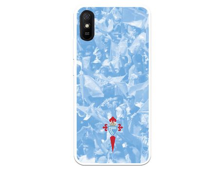 Funda para Xiaomi Redmi 9A del Celta Escudo Fondo Hinchada - Licencia Oficial RC Celta