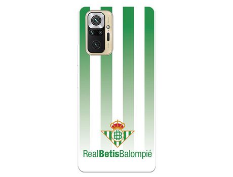 Funda para Xiaomi Redmi Note 10 Pro del Betis Fondo Rayas Verdiblancas - Licencia Oficial