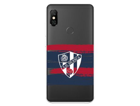 Funda para Xiaomi Redmi Note 6 del Huesca Rayas Transparente - Licencia Oficial SD Huesca