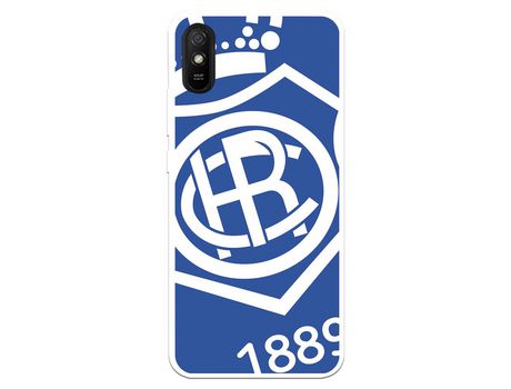 Funda para Xiaomi Redmi 9AT del Recre Escudo Fondo azul - Licencia Oficial Real Club Recreativo de Huelva
