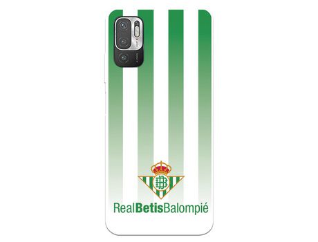 Funda para Xiaomi Redmi Note 10 5G del Betis Fondo Rayas Verdiblancas - Licencia Oficial