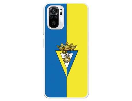 Funda para Xiaomi Redmi Note 10 del Cádiz Escudo Fondo Bicolor - Licencia Oficial