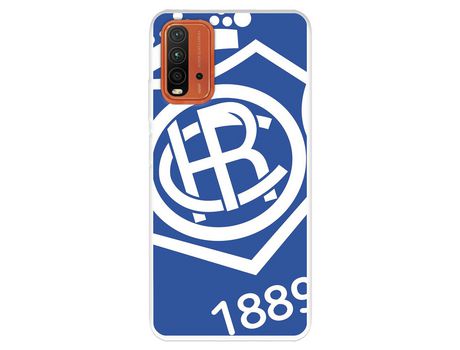 Funda para Xiaomi Redmi 9T del Recre Escudo Fondo azul - Licencia Oficial Real Club Recreativo de Huelva