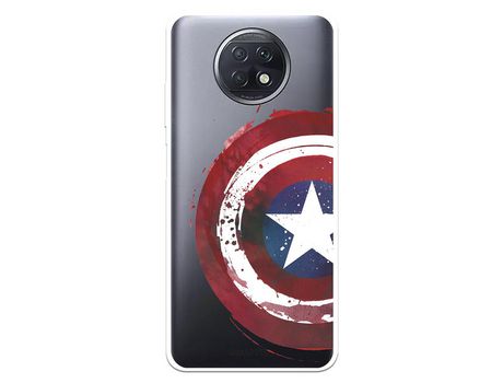 Funda para Xiaomi Redmi Note 9T Oficial de Marvel Capitan America Escudo Transparente