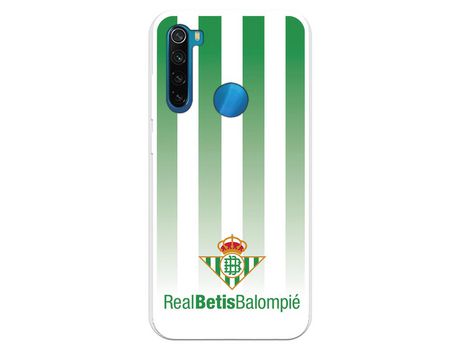 Funda para Xiaomi Redmi Note 8 del Betis Fondo Rayas Verdiblancas - Licencia Oficial