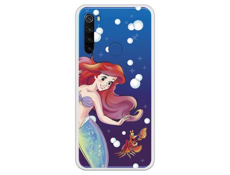 Funda para Xiaomi Redmi Note 8T Oficial de Disney Ariel y Sebastián Burbujas - La Sirenita