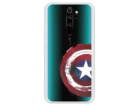 Funda para Xiaomi Redmi Note 8 Pro Oficial de Marvel Capitan America Escudo Transparente