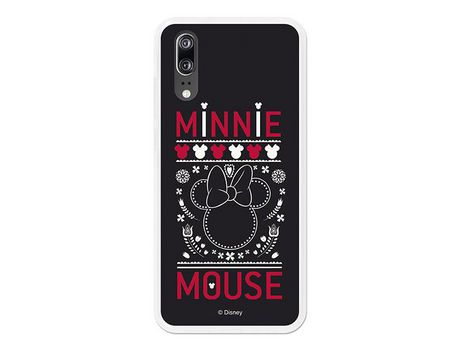 Funda Oficial Disney Minnie, Negro Bordado Huawei P20