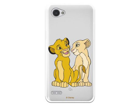 Funda Oficial Disney Simba y Nala transparente para Lg Q6 - El Rey León