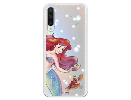 Funda Oficial Disney Sirenita y Sebastian Transparente para Xiaomi Mi A3 - La Sirenita