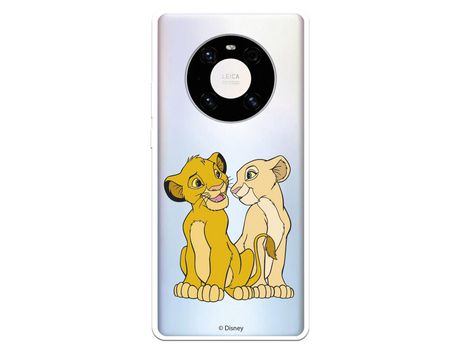 Funda para Huawei Mate 40 Pro Oficial de Disney Simba y Nala Silueta - El Rey León
