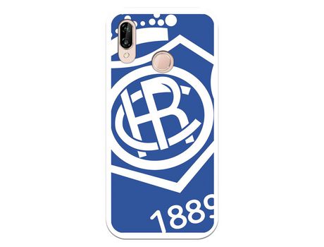Funda para Huawei P20 Lite del Recre Escudo Fondo azul - Licencia Oficial Real Club Recreativo de Huelva
