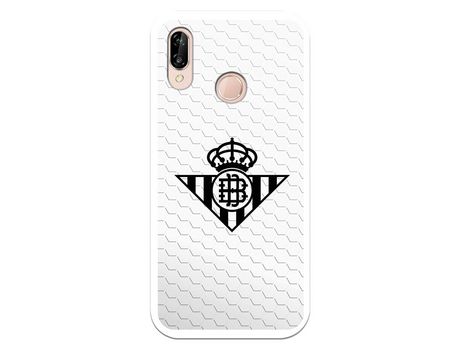 Funda para Huawei P20 Lite del Betis Escudo Negro Fondo Red - Licencia Oficial