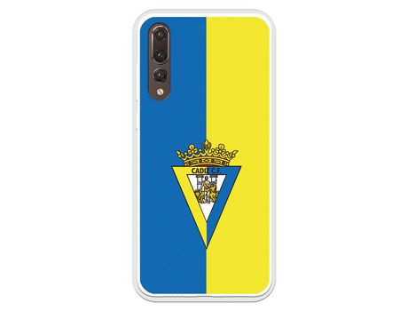 Funda para Huawei P20 Pro del Cádiz Escudo Fondo Bicolor - Licencia Oficial
