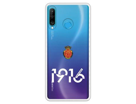 Funda para Huawei P30 Lite del Mallorca RCD Mallorca 1916 Transparente - Licencia Oficial RCD Mallorca