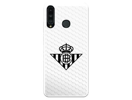 Funda para Huawei P30 Lite del Betis Escudo Negro Fondo Red - Licencia Oficial