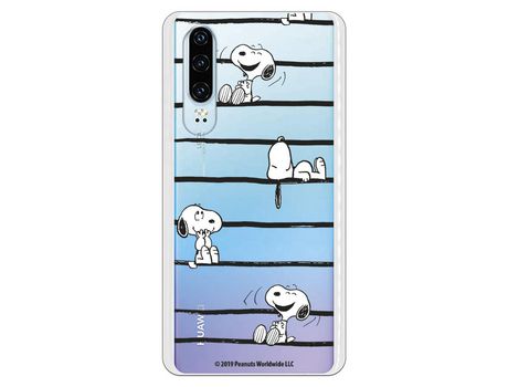 Funda para Huawei P30 Oficial de Peanuts Snoopy rayas - Snoopy