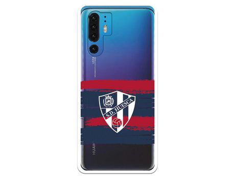 Funda para Huawei P30 Pro del Huesca Rayas Transparente - Licencia Oficial SD Huesca