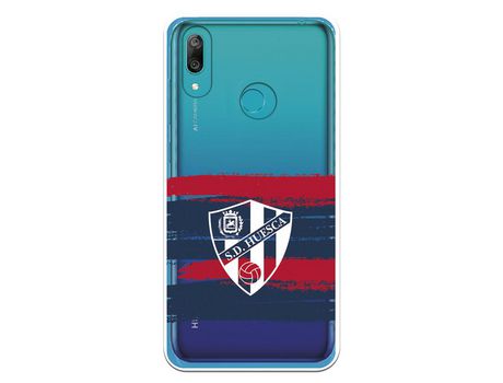 Funda para Huawei Y7 2019 del Huesca Rayas Transparente - Licencia Oficial SD Huesca