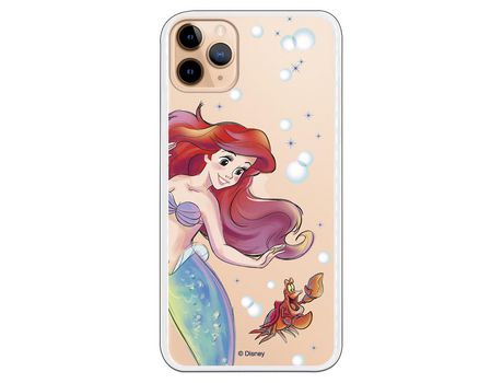 Funda para iPhone 11 Pro Max Oficial de Disney Ariel y Sebastián Burbujas - La Sirenita