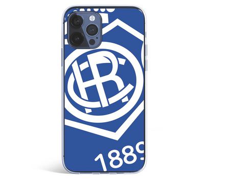Funda para iPhone 12 Pro del Recre Escudo Fondo azul - Licencia Oficial Real Club Recreativo de Huelva