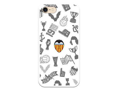 Funda para iPhone 7 del Valencia Stickers Gris Escudo Color - Licencia Oficial Valencia CF