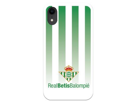 Funda para iPhone XR del Betis Fondo Rayas Verdiblancas - Licencia Oficial