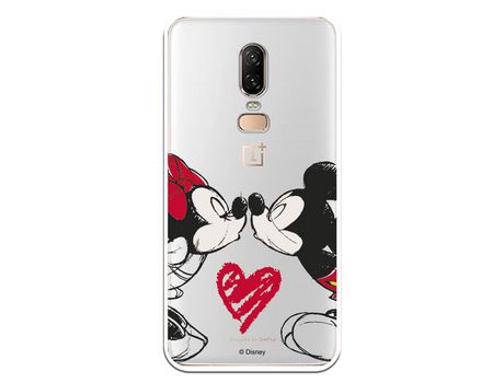Funda para OnePlus 6 Oficial de Disney Mickey y Minnie Beso - Clásicos Disney
