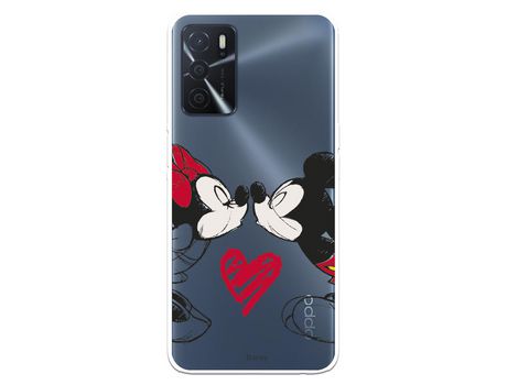 Funda para Oppo A16 Oficial de Disney Mickey y Minnie Beso - Clásicos Disney