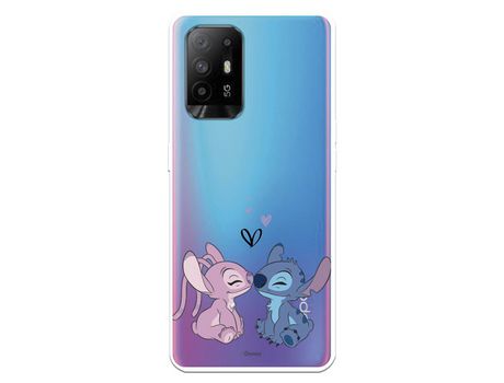 Funda para Oppo A74 4G Oficial de Disney Angel & Stitch Beso - Lilo & Stitch