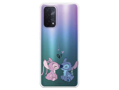 Funda para Oppo A74 5G Oficial de Disney Angel & Stitch Beso - Lilo & Stitch