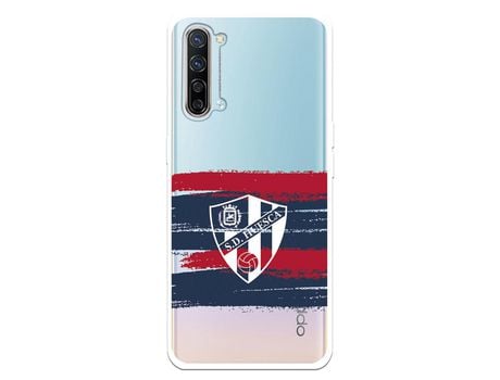 Funda para Oppo Find X2 Lite del Huesca Rayas Transparente - Licencia Oficial SD Huesca