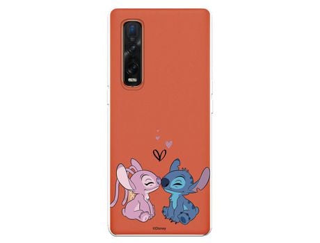 Funda para Oppo Find X2 Pro Oficial de Disney Angel & Stitch Beso - Lilo & Stitch
