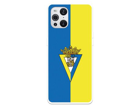 Funda para Oppo Find X3 Pro del Cádiz Escudo Fondo Bicolor - Licencia Oficial