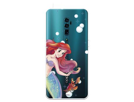 Funda para Oppo Reno 10x Zoom Oficial de Disney Ariel y Sebastián Burbujas - La Sirenita