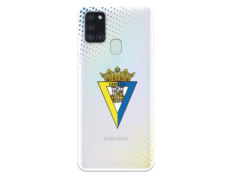 Funda para Samsung Galaxy A21S del Cádiz Escudo Transparente - Licencia Oficial