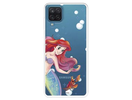 Funda para Samsung Galaxy A22 4G Oficial de Disney Ariel y Sebastián Burbujas - La Sirenita