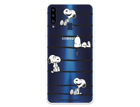 Funda para Samsung Galaxy A20S Oficial de Peanuts Snoopy rayas - Snoopy