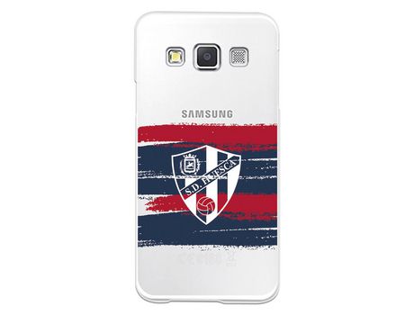Funda para Samsung Galaxy A3 del Huesca Rayas Transparente - Licencia Oficial SD Huesca