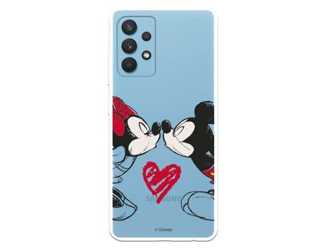 Funda para Samsung Galaxy A32 4G Oficial de Disney Mickey y Minnie Beso - Clásicos Disney