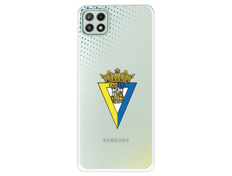 Funda para Samsung Galaxy A22 5G del Cádiz Escudo Transparente - Licencia Oficial