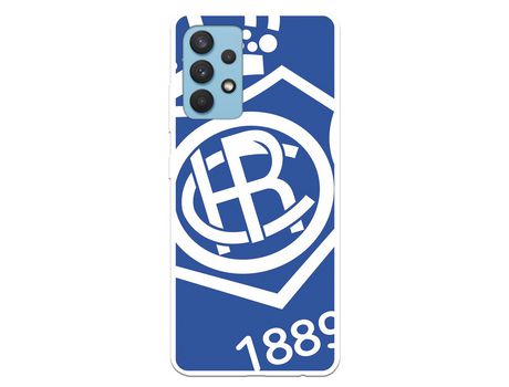 Funda para Samsung Galaxy A32 4G del Recre Escudo Fondo azul - Licencia Oficial Real Club Recreativo de Huelva