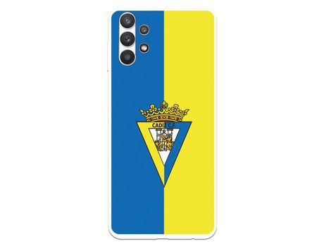 Funda para Samsung Galaxy A32 5G del Cádiz Escudo Fondo Bicolor - Licencia Oficial