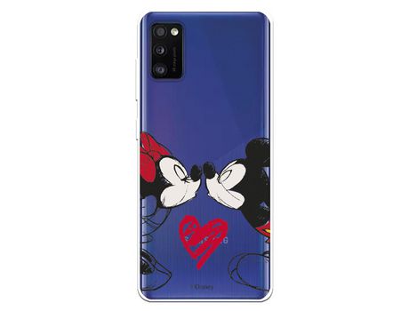 Funda para Samsung Galaxy A41 Oficial de Disney Mickey y Minnie Beso - Clásicos Disney