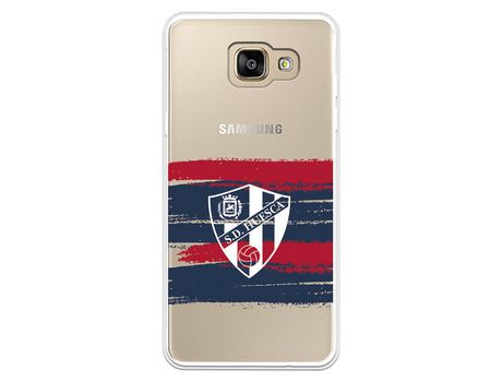 Funda para Samsung Galaxy A5 2016 del Huesca Rayas Transparente - Licencia Oficial SD Huesca