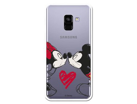 Funda para Samsung Galaxy A5 2018 Oficial de Disney Mickey y Minnie Beso - Clásicos Disney