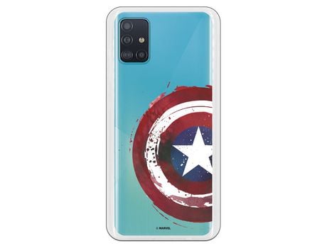 Funda para Samsung Galaxy A51 5G Oficial de Marvel Capitan America Escudo Transparente
