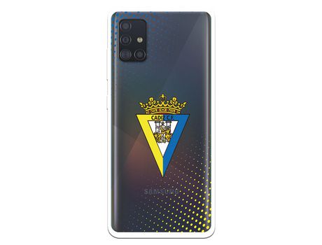 Funda para Samsung Galaxy A51 del Cádiz Escudo Transparente - Licencia Oficial