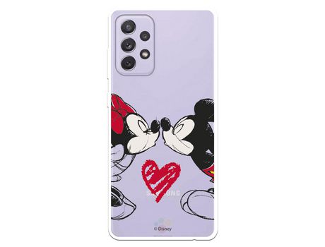 Funda para Samsung Galaxy A72 5G Oficial de Disney Mickey y Minnie Beso - Clásicos Disney