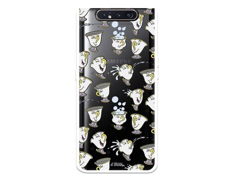Funda para Samsung Galaxy A80 Oficial da Disney Chip Potts Siluetas La Bella y la Bestia